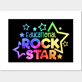 Teacher EDUCATIONAL ROCKSTAR Love Teaching Inspire Student Posters and Art